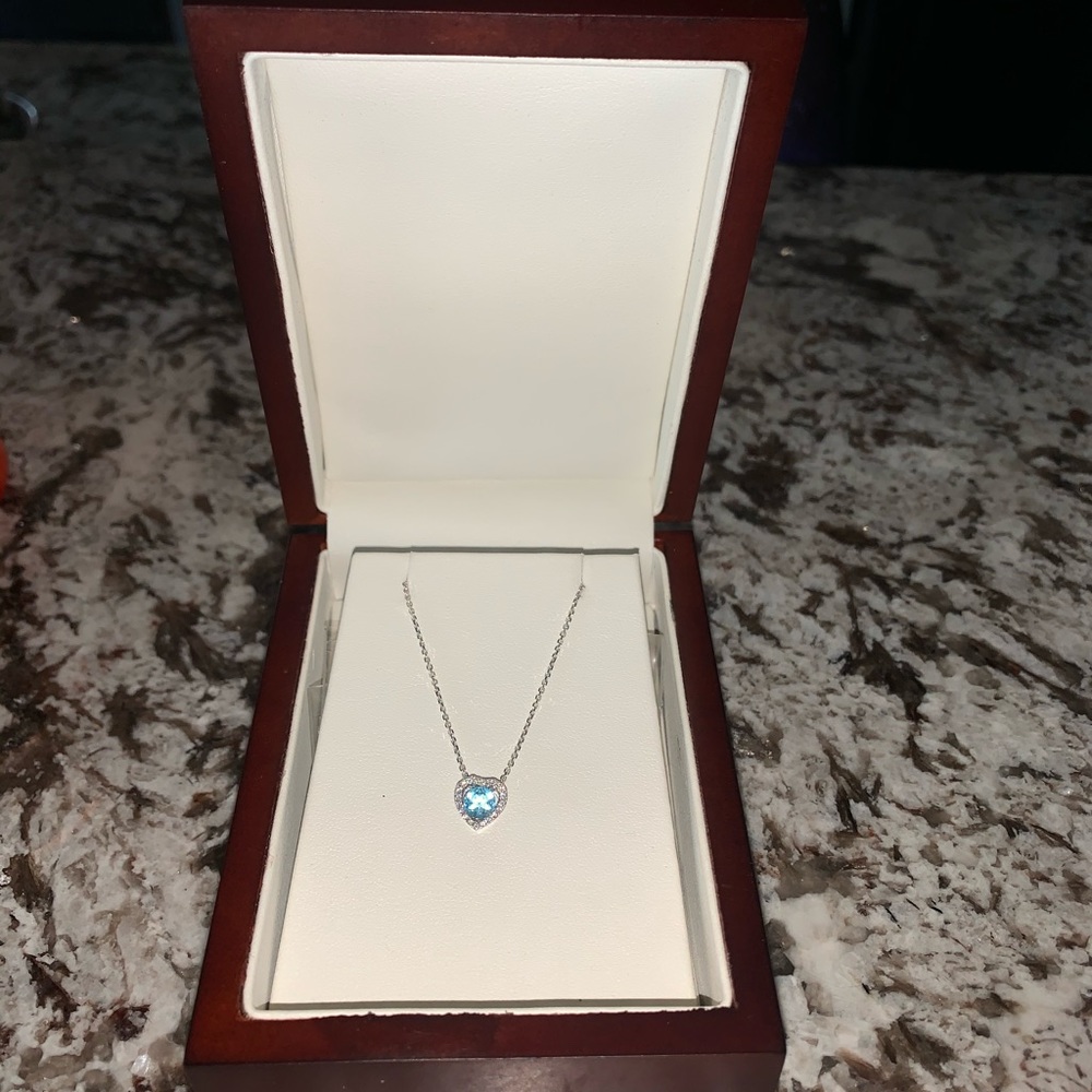 Aquamarine heart necklace